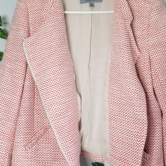 Classiques Entier Red Tweed Petite Lrg Moto Blazer Office Jacket Zip Ope… - Picture 5 of 12